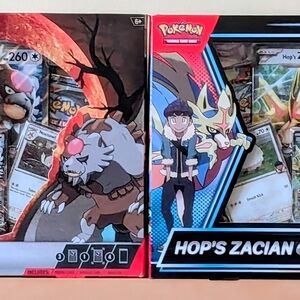 Set of 2 - Pokémon TCG - Bloodmoon Ursaluna & Hop’s Zacian Ex Box - New & Sealed